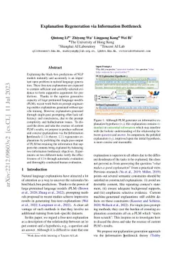 Explanation Regeneration via Information Bottleneck