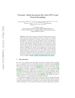 Visconde: Multi-document QA with GPT-3 and Neural Reranking