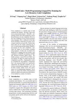 MultiCoder: Multi-Programming-Lingual Pre-Training for Low-Resource Code
  Completion