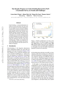 The Decades Progress on Code-Switching Research in NLP: A Systematic
  Survey on Trends and Challenges