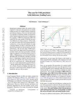 The case for 4-bit precision: k-bit Inference Scaling Laws