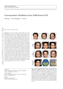 Correspondence Distillation from NeRF-based GAN