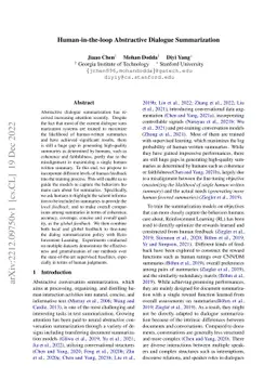 Human-in-the-loop Abstractive Dialogue Summarization