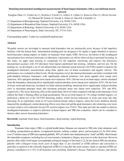 Denoising instrumented mouthguard measurements of head impact kinematics
  with a convolutional neural network