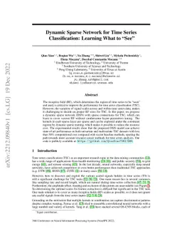 Dynamic Sparse Network for Time Series Classification: Learning What to
  "see''