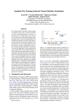 Synthetic Pre-Training Tasks for Neural Machine Translation