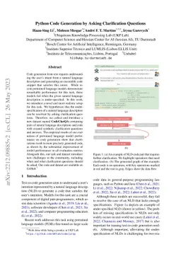 Python Code Generation by Asking Clarification Questions