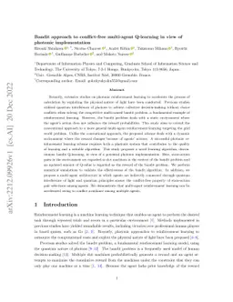 Bandit approach to conflict-free multi-agent Q-learning in view of
  photonic implementation