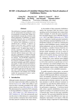 BUMP: A Benchmark of Unfaithful Minimal Pairs for Meta-Evaluation of
  Faithfulness Metrics