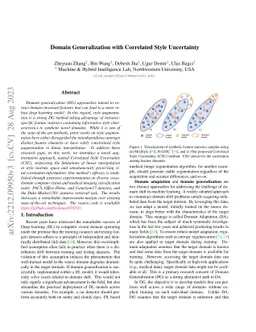 Domain Generalization with Correlated Style Uncertainty