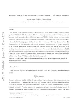Learning Subgrid-scale Models with Neural Ordinary Differential
  Equations