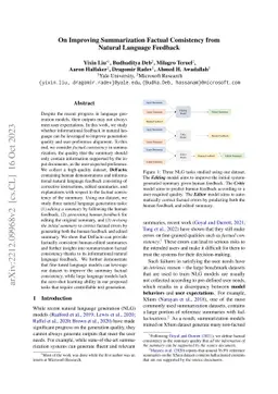 On Improving Summarization Factual Consistency from Natural Language
  Feedback