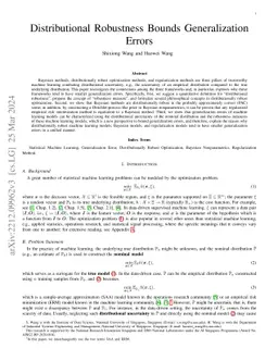 Distributional Robustness Bounds Generalization Errors