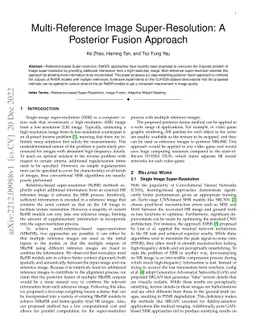 Multi-Reference Image Super-Resolution: A Posterior Fusion Approach