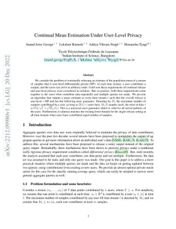 Continual Mean Estimation Under User-Level Privacy