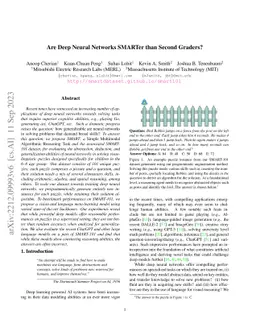 Are Deep Neural Networks SMARTer than Second Graders?