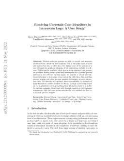 Resolving Uncertain Case Identifiers in Interaction Logs: A User Study