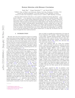 Feature Selection with Distance Correlation