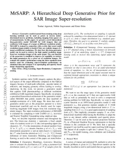 MrSARP: A Hierarchical Deep Generative Prior for SAR Image
  Super-resolution