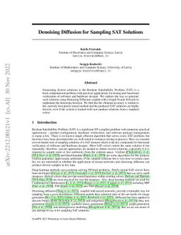 Denoising Diffusion for Sampling SAT Solutions