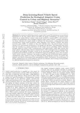 Deep Learning-Based Vehicle Speed Prediction for Ecological Adaptive
  Cruise Control in Urban and Highway Scenarios