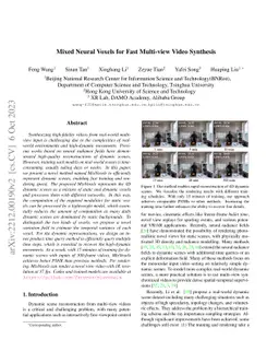 Mixed Neural Voxels for Fast Multi-view Video Synthesis
