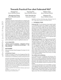 Towards Practical Few-shot Federated NLP