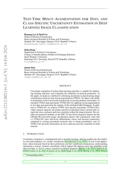 Test-Time Mixup Augmentation for Data and Class-Specific Uncertainty
  Estimation in Deep Learning Image Classification