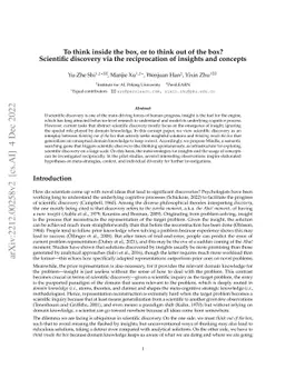 To think inside the box, or to think out of the box? Scientific
  discovery via the reciprocation of insights and concepts