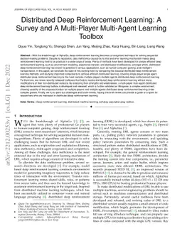 Distributed Deep Reinforcement Learning: A Survey and A Multi-Player
  Multi-Agent Learning Toolbox