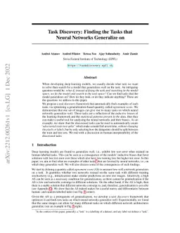 Task Discovery: Finding the Tasks that Neural Networks Generalize on