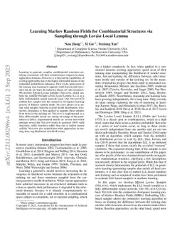 Learning Markov Random Fields for Combinatorial Structures via Sampling
  through Lovász Local Lemma