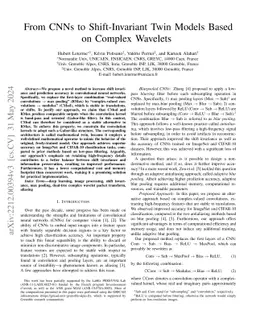 From CNNs to Shift-Invariant Twin Models Based on Complex Wavelets