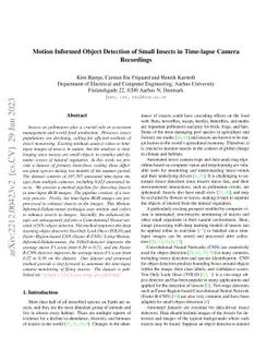 Motion Informed Object Detection of Small Insects in Time-lapse Camera
  Recordings