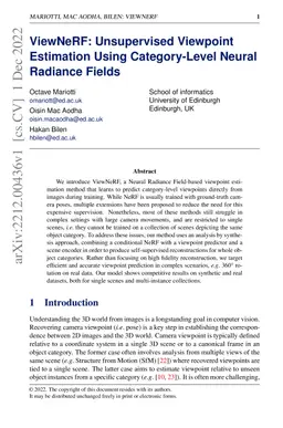 ViewNeRF: Unsupervised Viewpoint Estimation Using Category-Level Neural
  Radiance Fields