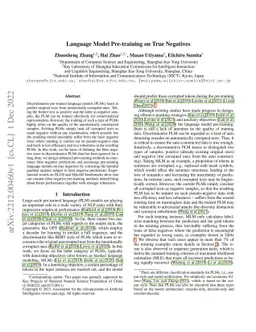 Language Model Pre-training on True Negatives