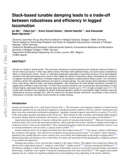 Slack-based tunable damping leads to a trade-off between robustness and
  efficiency in legged locomotion