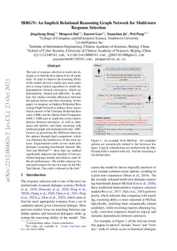 IRRGN: An Implicit Relational Reasoning Graph Network for Multi-turn
  Response Selection