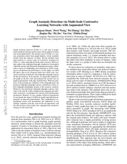 Graph Anomaly Detection via Multi-Scale Contrastive Learning Networks
  with Augmented View
