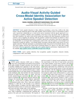 Audio-Visual Activity Guided Cross-Modal Identity Association for Active
  Speaker Detection