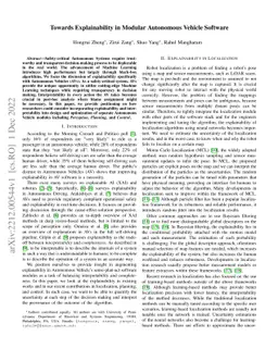 Towards Explainability in Modular Autonomous Vehicle Software
