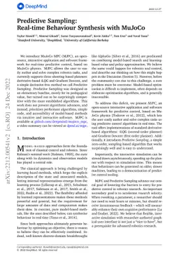 Predictive Sampling: Real-time Behaviour Synthesis with MuJoCo