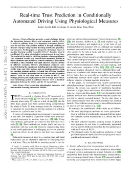 Real-time Trust Prediction in Conditionally Automated Driving Using
  Physiological Measures