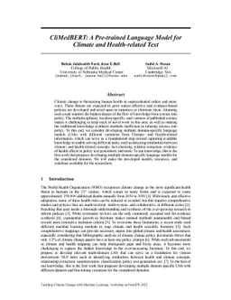 CliMedBERT: A Pre-trained Language Model for Climate and Health-related
  Text