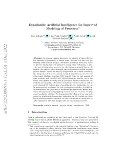 Explainable Artificial Intelligence for Improved Modeling of Processes