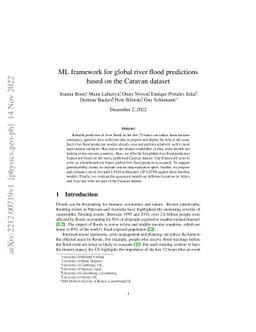 ML framework for global river flood predictions based on the Caravan
  dataset
