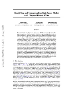 Simplifying and Understanding State Space Models with Diagonal Linear
  RNNs
