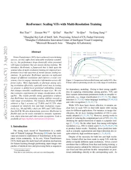 ResFormer: Scaling ViTs with Multi-Resolution Training