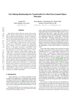 On Utilizing Relationships for Transferable Few-Shot Fine-Grained Object
  Detection