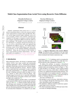 Multi-Class Segmentation from Aerial Views using Recursive Noise
  Diffusion